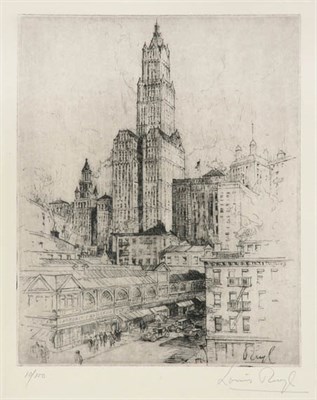 Lot 3262 - Louis Ruyl WOOLWORTH BUILDING Etching, signed...