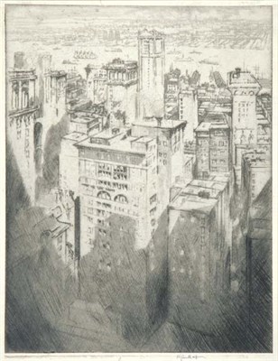Lot 3215 - Joseph Pennell AMONG THE SKYSCRAPERS (W. 494)...