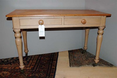 Lot 314 - Provincial Pine Top Painted Two-Drawer Side...