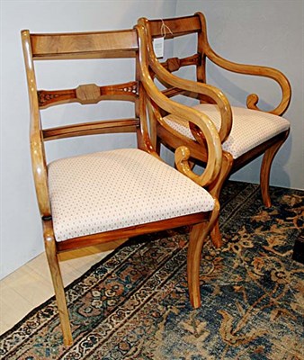 Lot 305 - Set of Ten Regency Style Fruitwood Dining...
