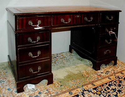 Lot 366 - Georgian Style Leather Top Mahogany Pedestal...