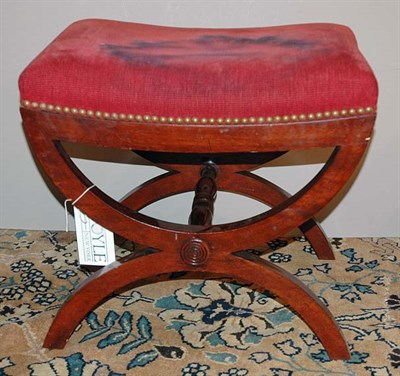 Lot 629 - Neoclassical Style Upholstered Mahogany Stool...