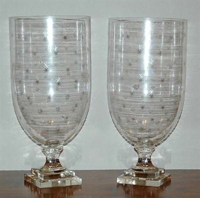 Lot 402 - Pair of Anglo-Irish Style Etched Glass...
