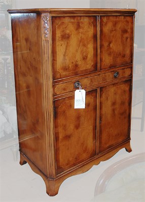 Lot 370 - Georgian Style Fruitwood Fall Front Bar...