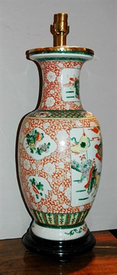 Lot 596 - Asian Style Porcelain Vase Mounted as a lamp.