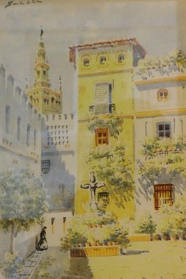 Lot 59 - 20th Century School CONVENT COURTYARD Signed...