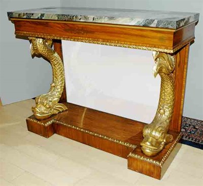 Lot 243 - Regency Style Marble Top Parcel Gilt and Brass...