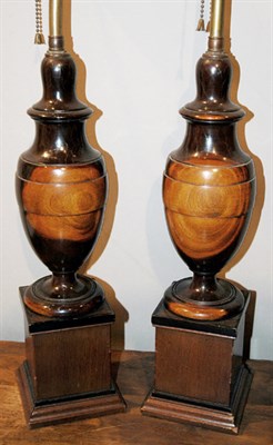 Lot 501 - Pair of Neoclassical Style Turned Mahogany Urn-...