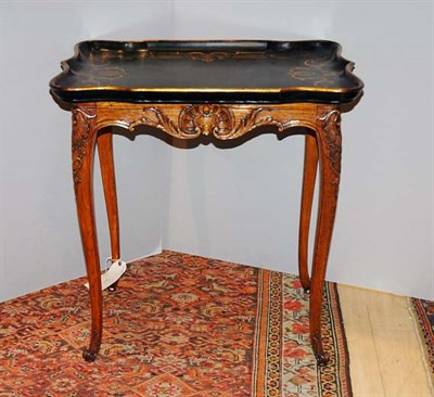 Lot 378 - Louis XV Style Black Lacquer Tray Table with...