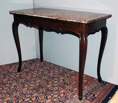 Lot 414 - Provincial Louis XV Style Marble Top Oak Table...