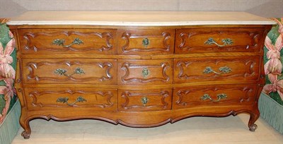 Lot 473 - Louis XV Style Marble Top Fruitwood Triple...