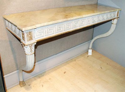 Lot 270 - Neoclassical Style Faux Marble Painted Console...