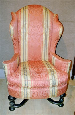 Lot 275 - William and Mary Style Upholstered Mahogany...