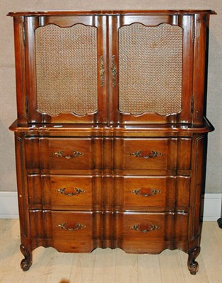 Lot 278 - Louis XV Style Fruitwood and Caned Gentleman's...