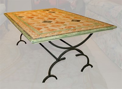 Lot 492 - Spanish Style Faux Marble Painted Top Coffee...