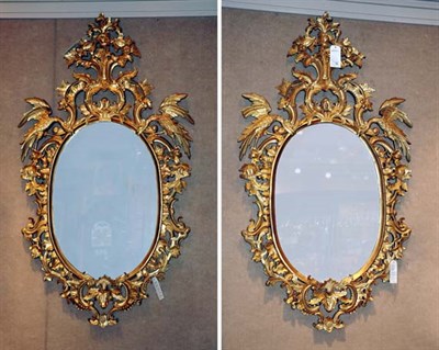 Lot 332 - Pair of Rococo Style Gilt Mirrors Height 68...