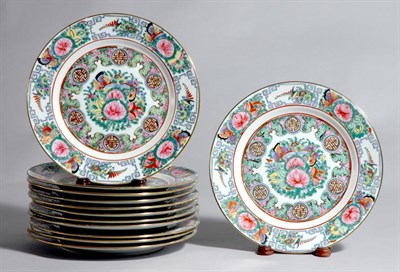 Lot 364 - Set of Twelve Rose Medallion Porcelain Plates...