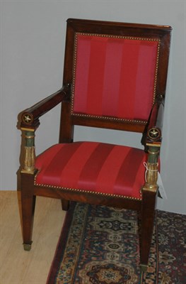 Lot 2577 - Empire Parcel Gilt and Mahogany Fauteuil 19th...