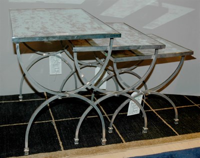 Lot 668 - Neoclassical Style Mirrored Top Chromed Nest...