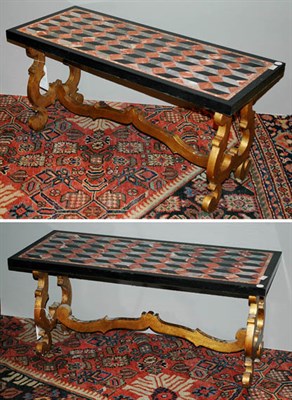 Lot 478 - Pair of Italian Geometric Inlaid Marble Top...