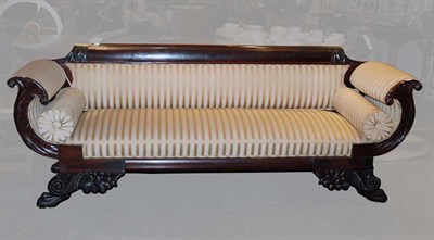 Lot 258 - Classical Style Upholstered Mahogany Sofa...