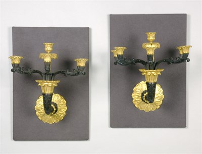 Lot 2524 - Pair of Empire Style Gilt and Patinated-Bronze...