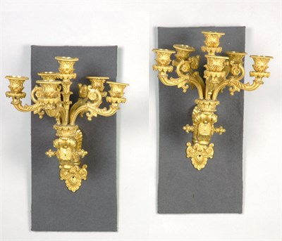 Lot 2521 - Pair of Empire Style Gilt-Bronze Six-Light...