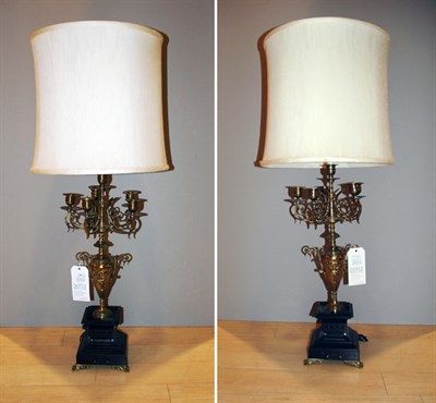 Lot 2526 - Pair of Louis XVI Style Gilt-Metal Six-Light...