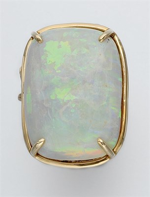 Lot 713 - Two-Color Gold and Opal Ring