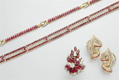 Lot 795 - Group of Ruby and Diamond Jewelry