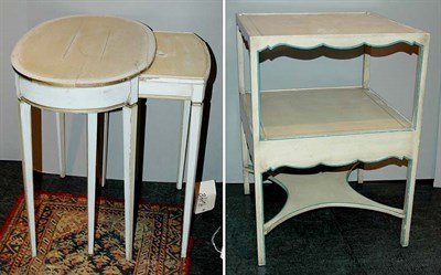 Lot 184 - Georgian Style Painted Two-Tier Table;...