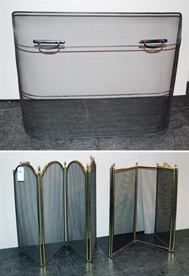 Lot 190 - Three Brass and Iron Fire Screens; Together...