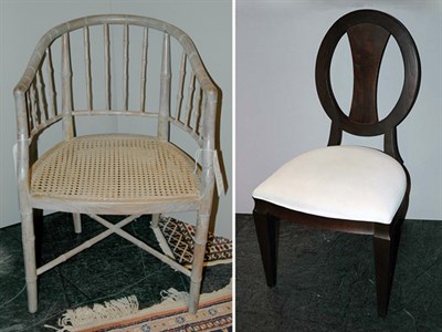 Lot 192 - Faux Bamboo and Caned Armchair; Together with...
