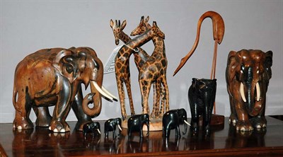 Lot 205 - Miscellaneous Group of Nine Carved Wood...