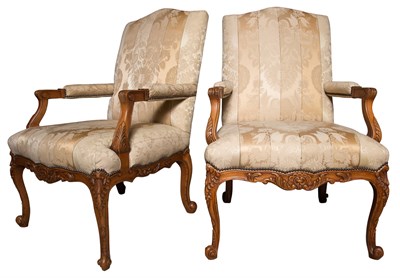 Lot 244 - Set of Four Régence Style Carved Fruitwood...