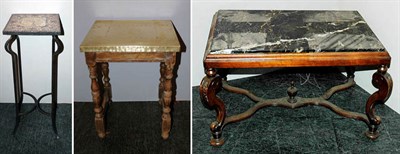 Lot 227 - Mosaic Top Iron Plant Stand; Together with a...