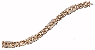 Lot 3475 - Gold and Diamond Bracelet
