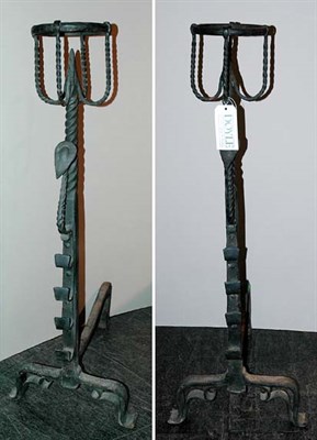 Lot 226 - Pair of Renaissance Revival Style Wrought Iron...
