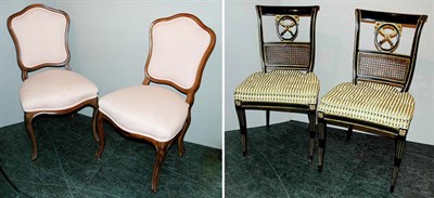 Lot 253 - Pair of Louis XV Style Fruitwood Side Chairs;...