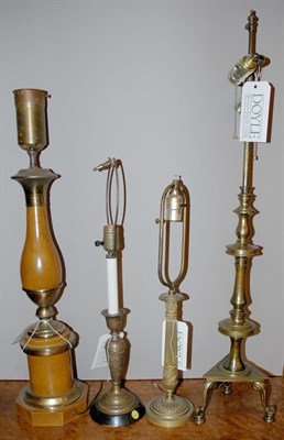 Lot 225 - Miscellaneous Group of Eight Metal Lamps...