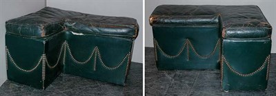 Lot 217 - Pair of Georgian Style Leather Upholstered...