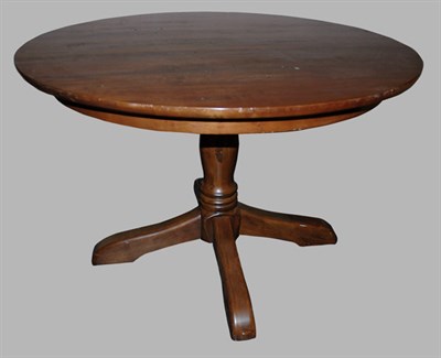 Lot 208 - Stained Pine Circular Pedestal Table Height 30...