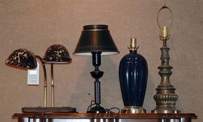 Lot 274 - Group of Five Lamps Various styles, including...