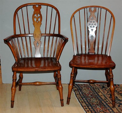 Lot 277 - Group of Six Fruitwood Windsor Chairs...