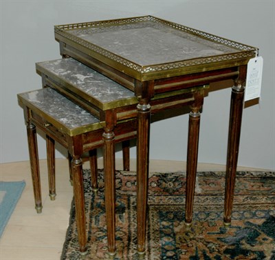 Lot 281 - Nest of Three Louis XVI Style Marble Top...