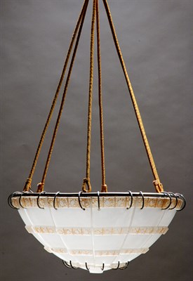 Lot 2189 - Lalique Molded Glass Bande de Roses Chandelier...