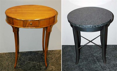 Lot 245 - Two Circular Low Tables Comprising a marble...