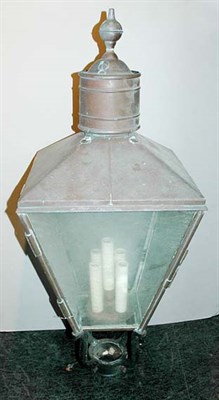 Lot 255 - Metal and Glass Five-Light Street Lamp Height...