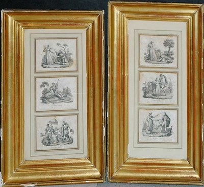Lot 127 - After S. Leroy [FIGURES IN LANDSCAPES] Six...