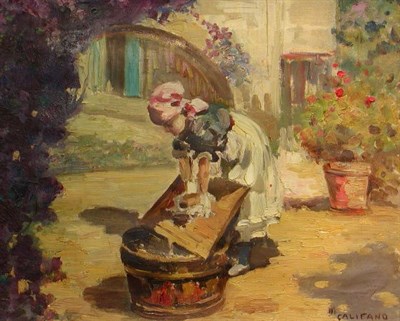 Lot 4036 - Manner of Vincenzo Irroli Girl Doing the Wash...